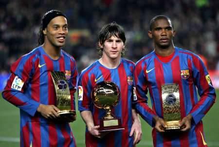 Ronaldinho + Eto'o +Messi